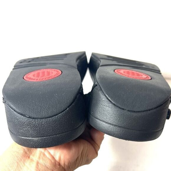 FitFlop Black Thong Leather Summer Sandals Womens Size 10 Comfort Casual Slip On - Picture 8 of 11